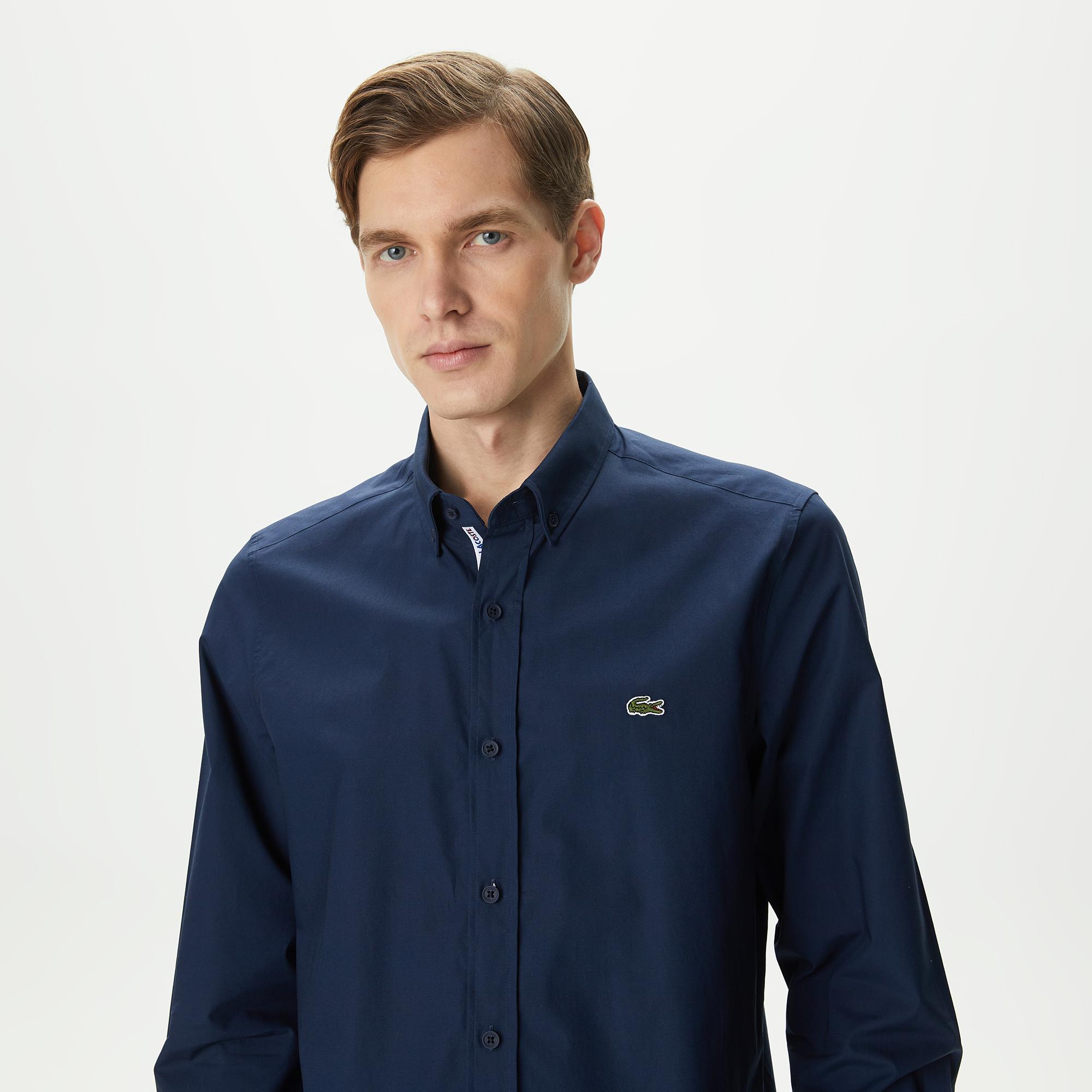 Erkek Slim Fit Lacivert Gömlek