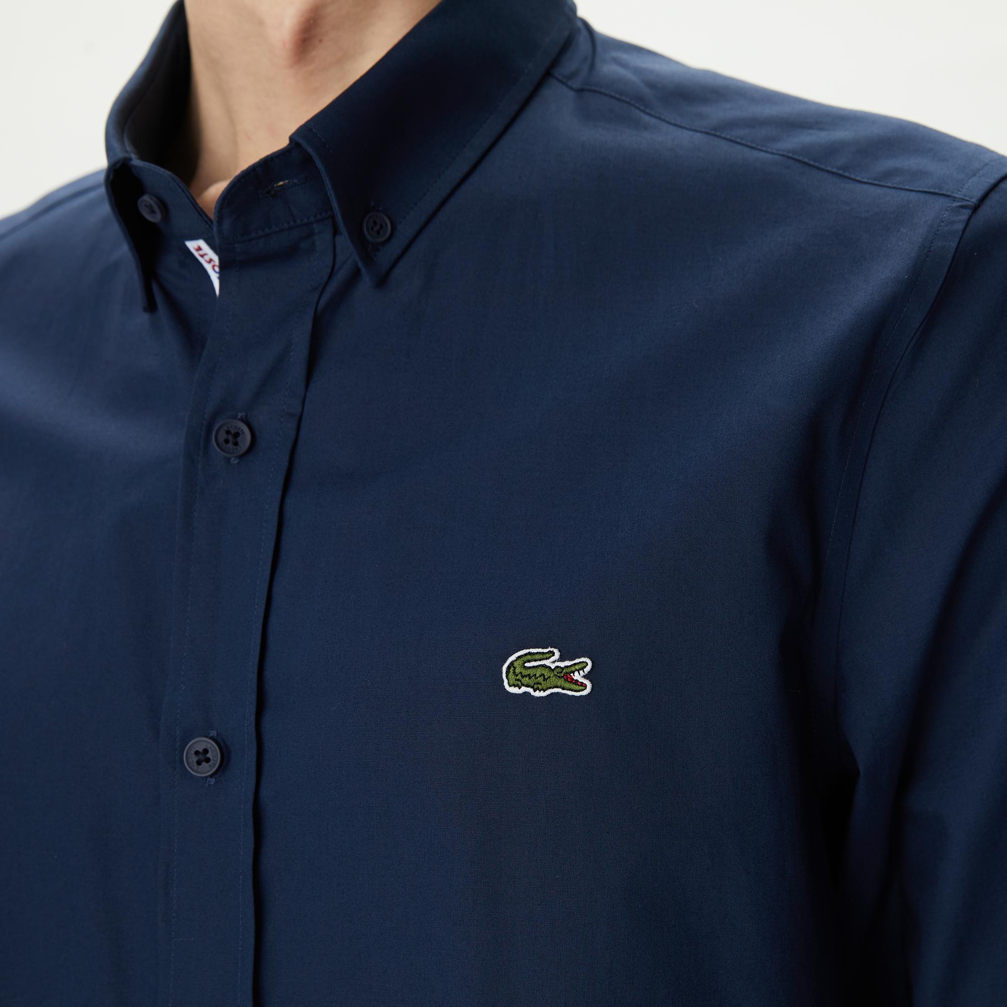 Erkek Slim Fit Lacivert Gömlek