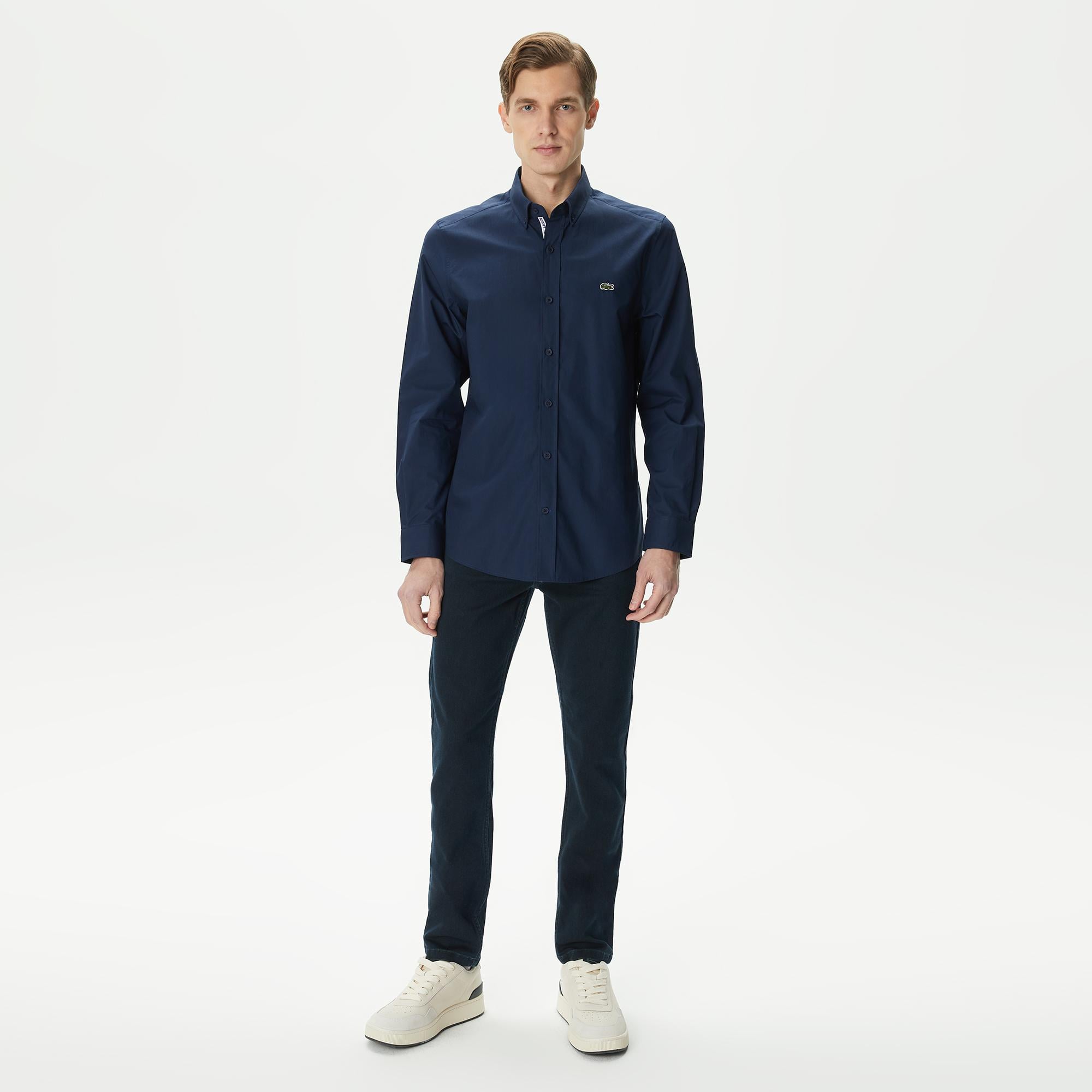 Erkek Slim Fit Lacivert Gömlek