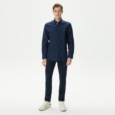  Erkek Slim Fit Lacivert Gömlek