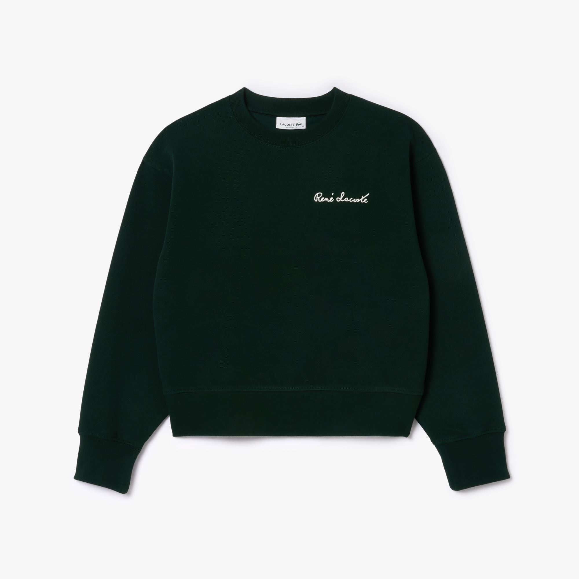 Kadın Bisiklet Yaka Yeşil Sweatshirt
