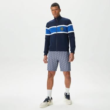  Erkek Regular Fit Dik Yaka Renk Bloklu Lacivert Sweatshirt