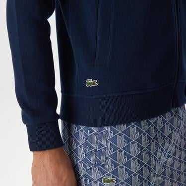  Erkek Regular Fit Dik Yaka Renk Bloklu Lacivert Sweatshirt