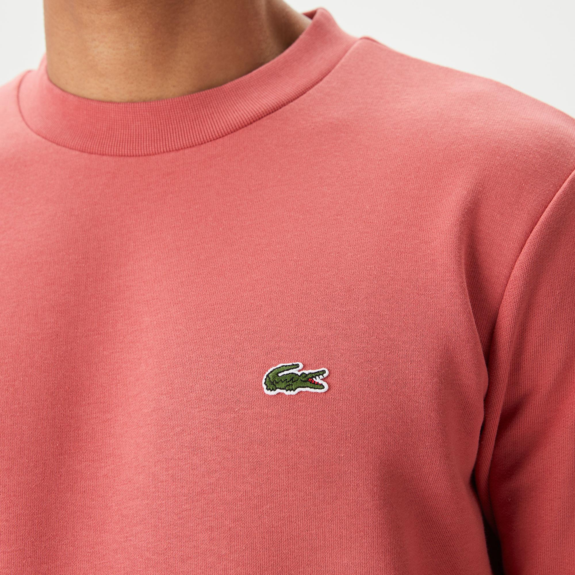 Erkek Classic Fit Bisiklet Yaka Organik Pamuk Pembe Sweatshirt