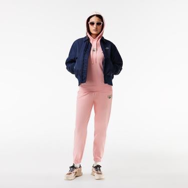  Kadın Polo Yaka Pembe Sweatshirt