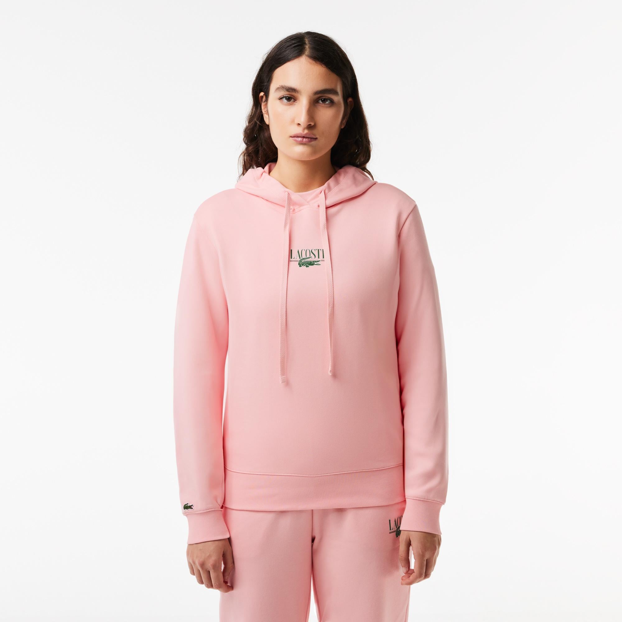 Kadın Polo Yaka Pembe Sweatshirt