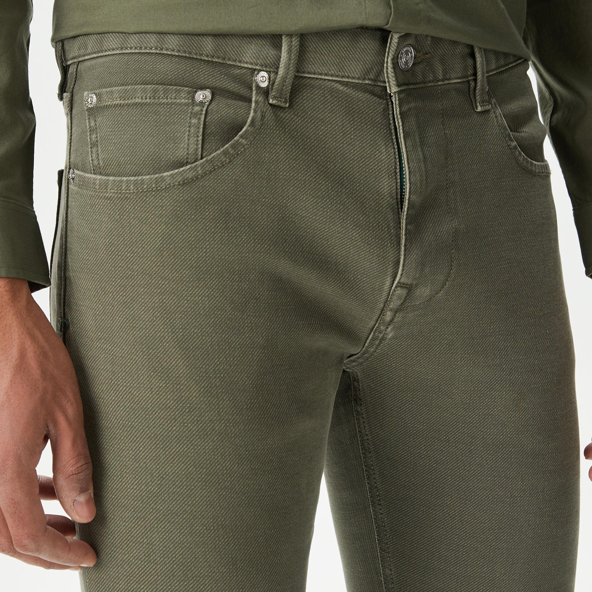 Erkek Slim Fit Haki Jean Pantolon