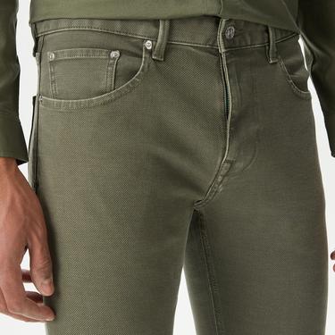  Erkek Slim Fit Haki Jean Pantolon