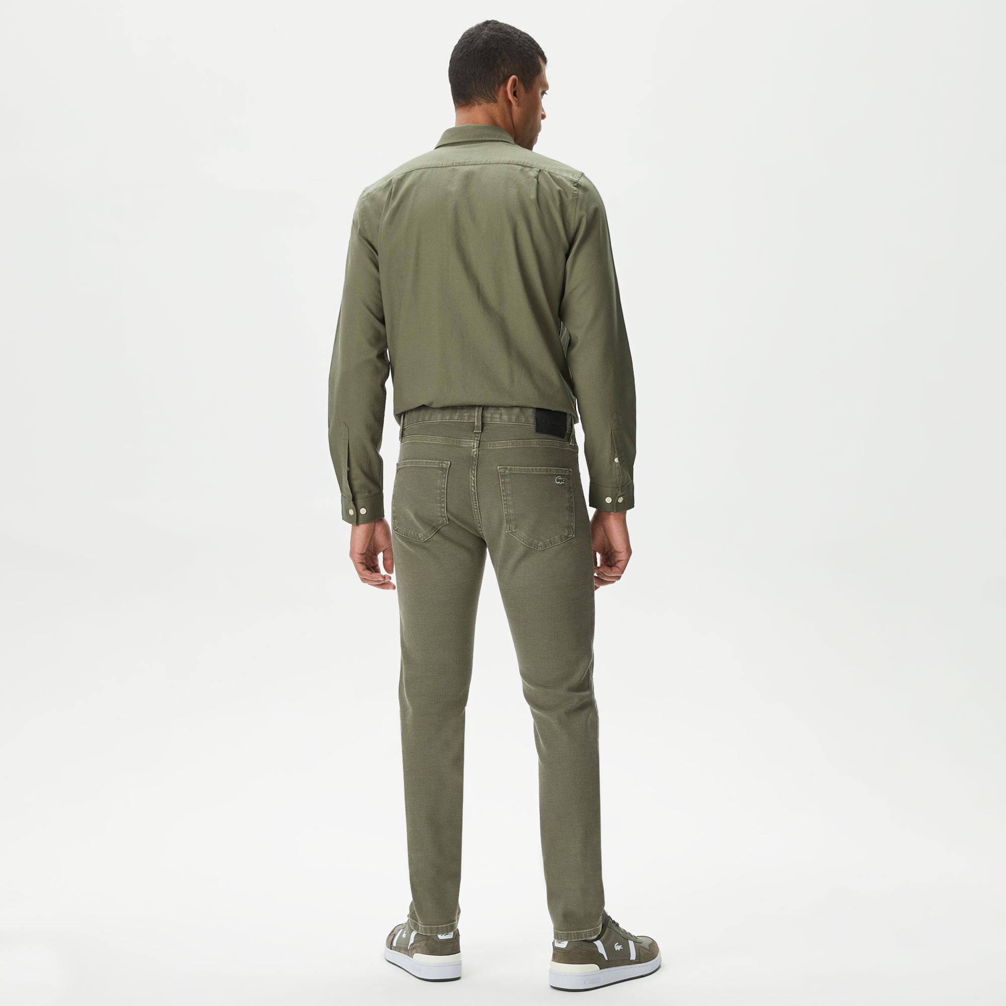 Erkek Slim Fit Haki Jean Pantolon