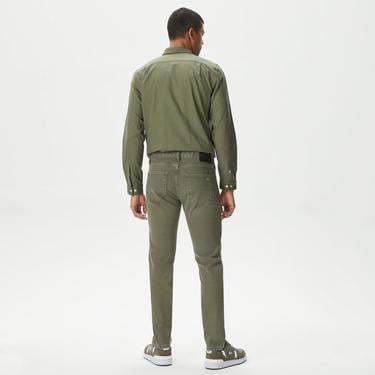  Erkek Slim Fit Haki Jean Pantolon