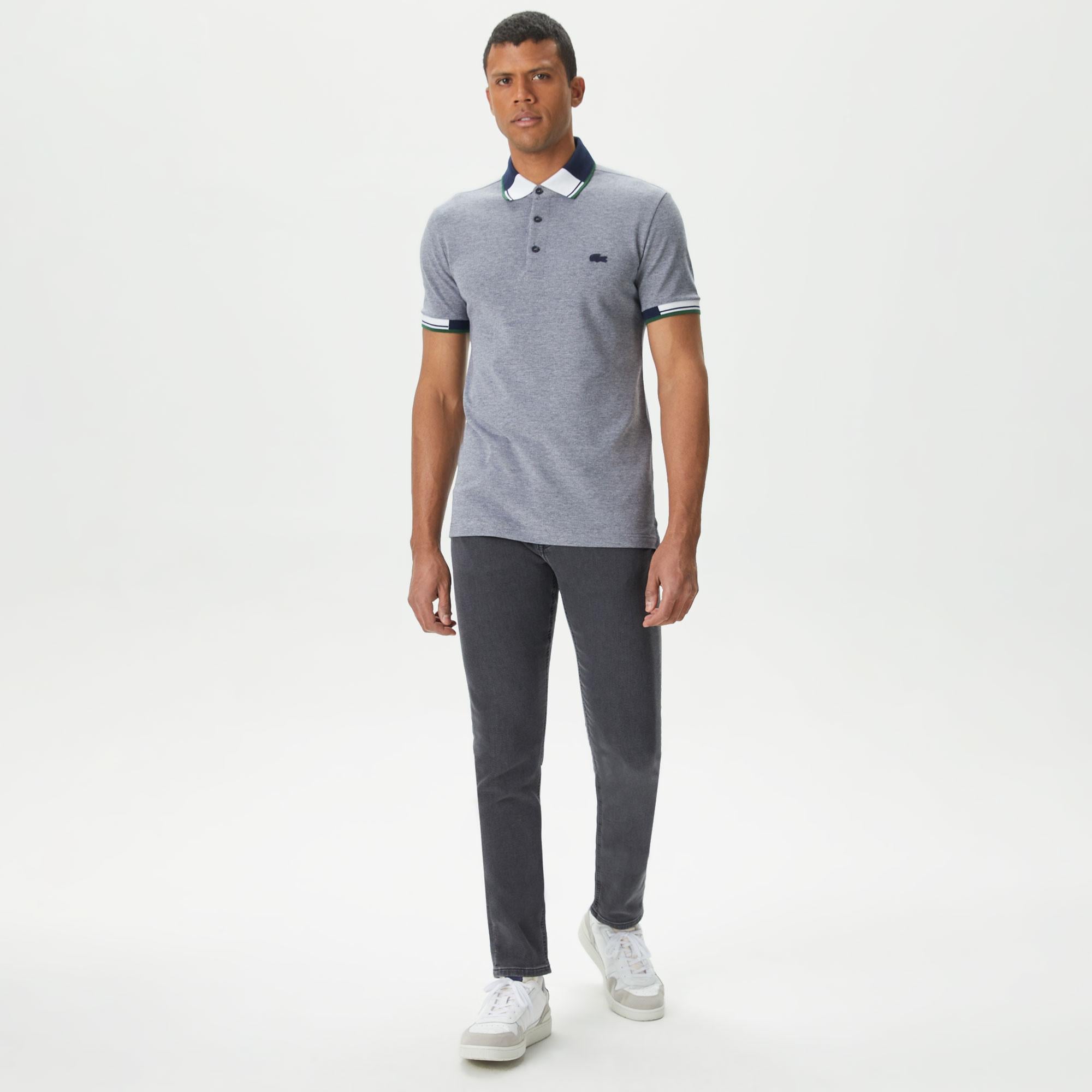 Lacoste Erkek Slim Fit Gri Jean Pantolon