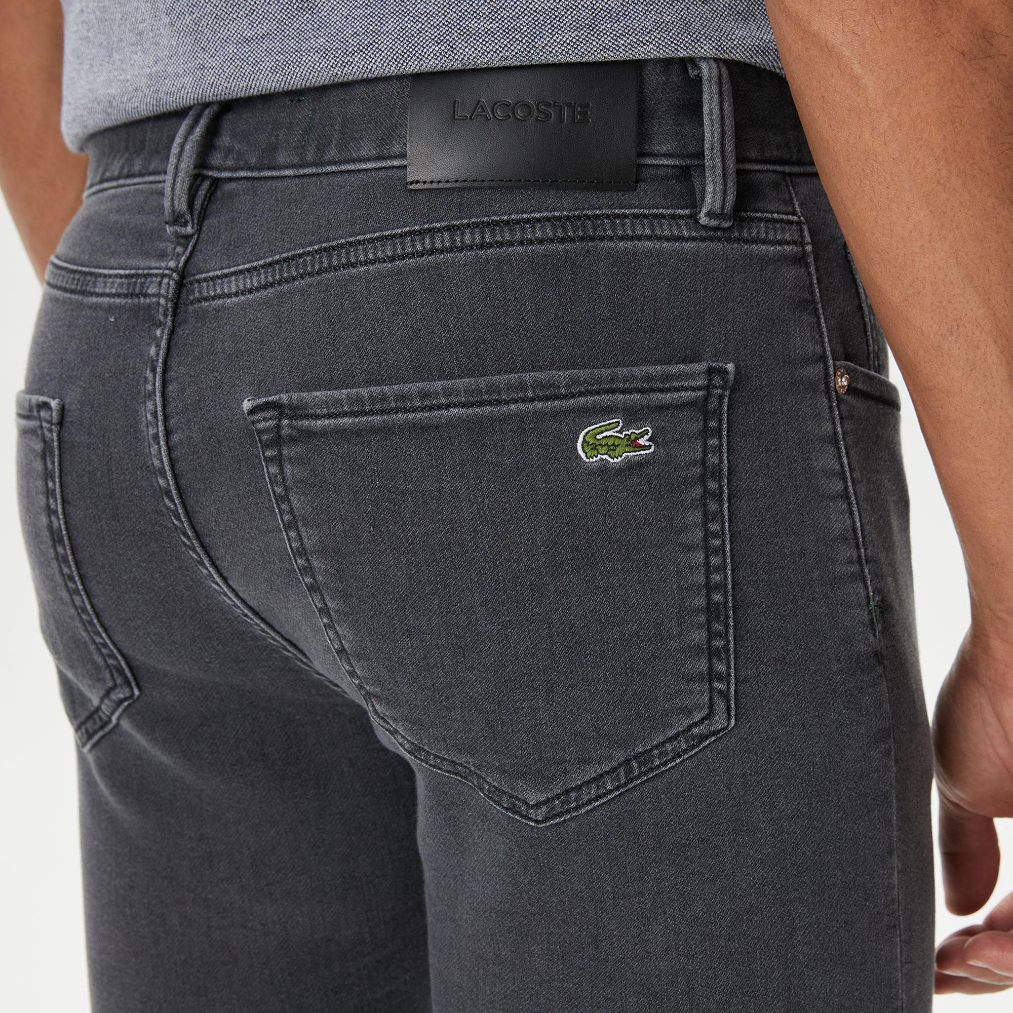 Lacoste Erkek Slim Fit Gri Jean Pantolon