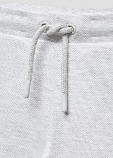  Mango Çocuk Beli Elastik Pamuklu Şort Orta Kırçıllı Gri