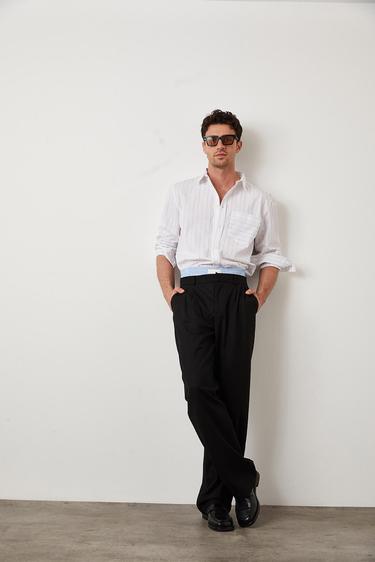  Poplin Çizgili Oversize Gömlek