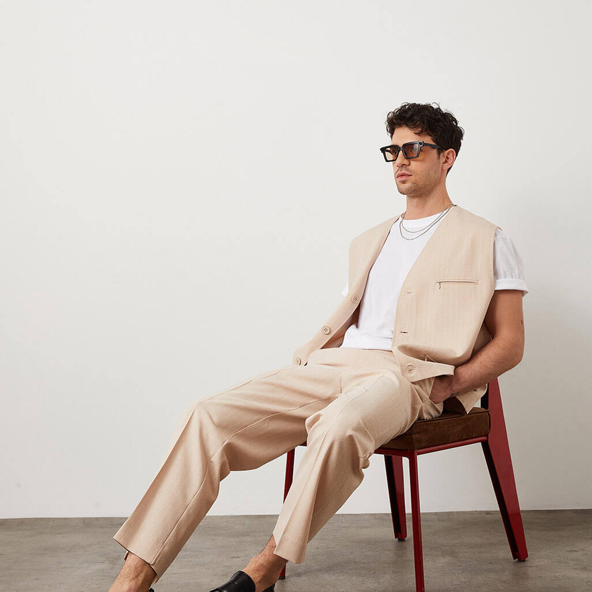 Çizgili Boru Paça Pantolon