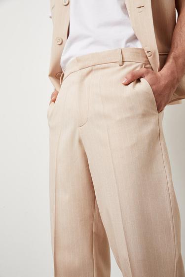  Çizgili Boru Paça Pantolon