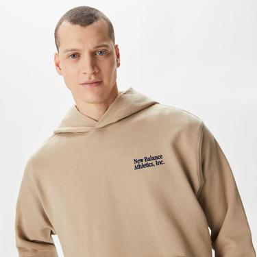  New Balance Athletics Embroidered Relaxed Bej Erkek Hoodie