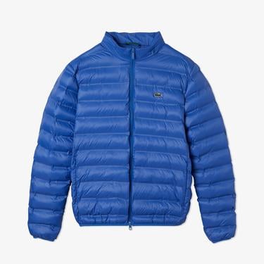  Erkek Kapüşonlu Kapitone Mavi Mont