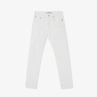  Lacoste Erkek Slim Fit Beyaz Jean Pantolon