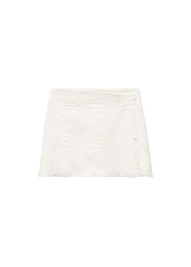  Mango Çocuk Püsküllü Dokulu Etek Ekru