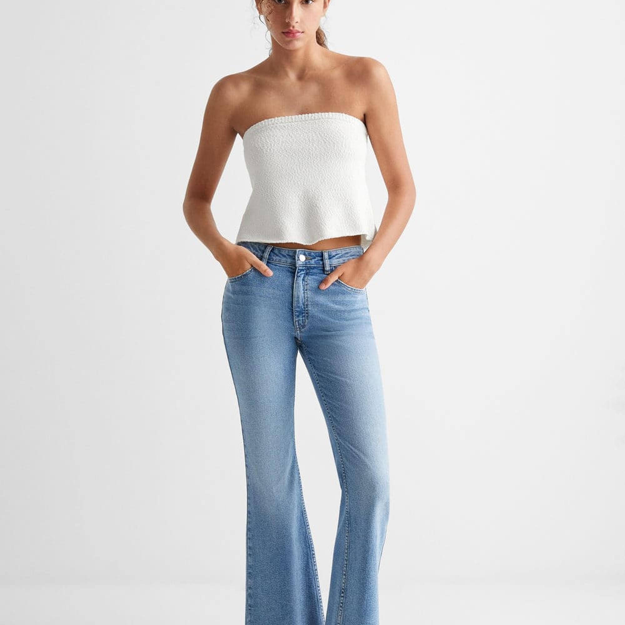 Mango Çocuk Ponte Straplez Bluz Kırık Beyaz