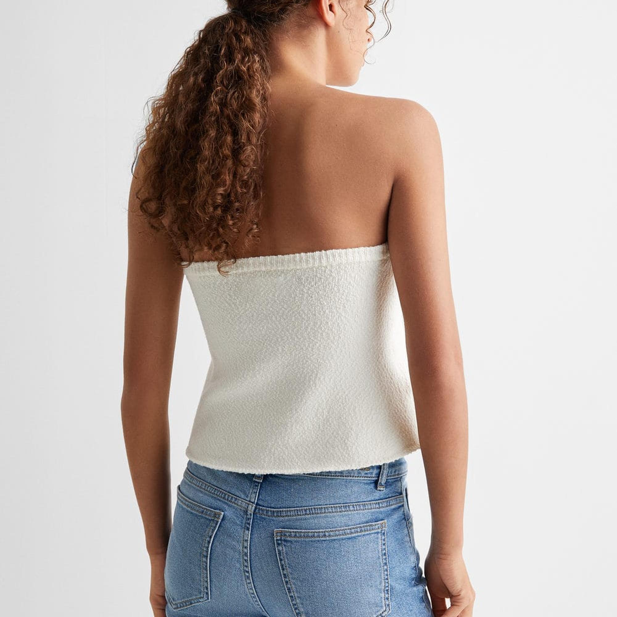 Mango Çocuk Ponte Straplez Bluz Kırık Beyaz