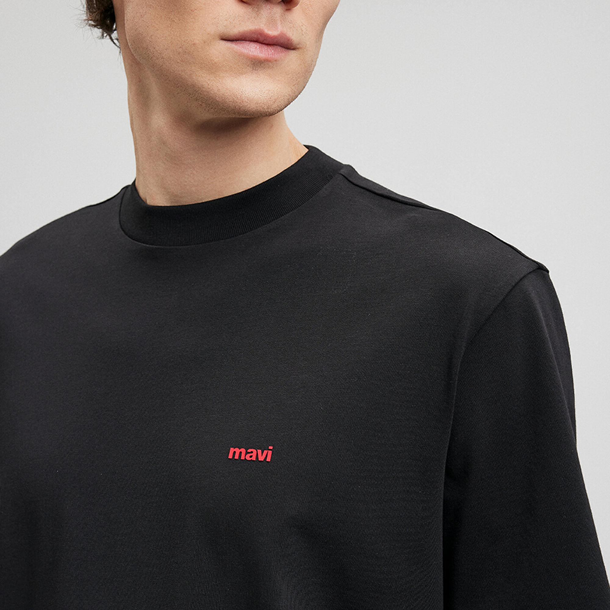 Mavi Mavi Baskılı Siyah Tişört Loose Fit / Bol Rahat Kesim 0612216-900