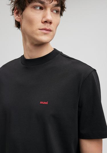  Mavi Mavi Baskılı Siyah Tişört Loose Fit / Bol Rahat Kesim 0612216-900