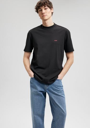  Mavi Mavi Baskılı Siyah Tişört Loose Fit / Bol Rahat Kesim 0612216-900