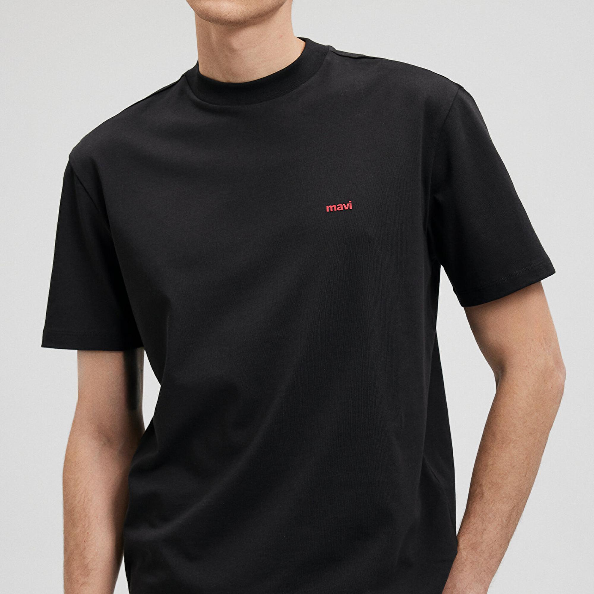 Mavi Mavi Baskılı Siyah Tişört Loose Fit / Bol Rahat Kesim 0612216-900