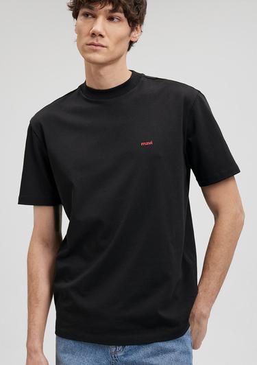  Mavi Mavi Baskılı Siyah Tişört Loose Fit / Bol Rahat Kesim 0612216-900