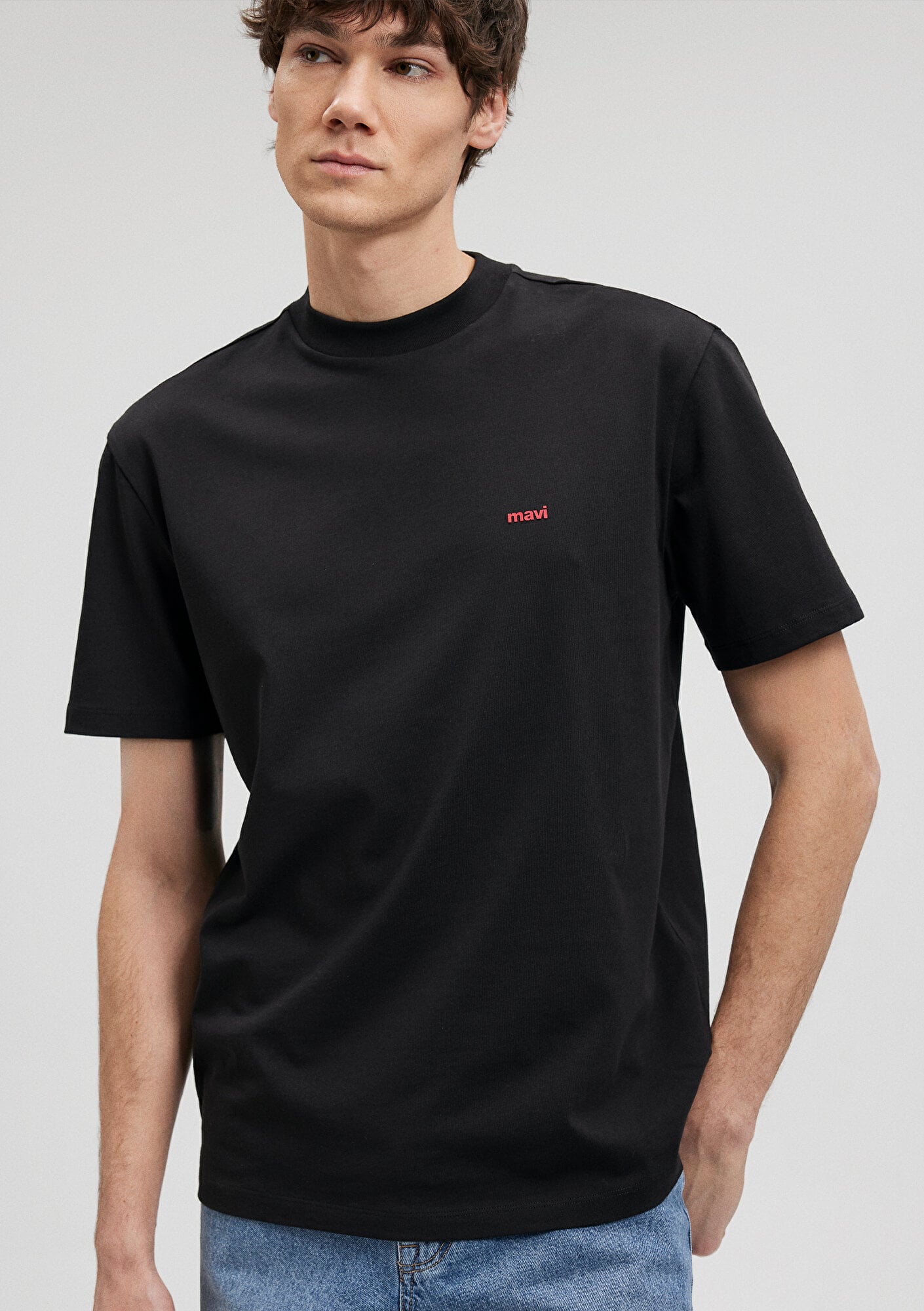  Mavi Mavi Baskılı Siyah Tişört Loose Fit / Bol Rahat Kesim 0612216-900