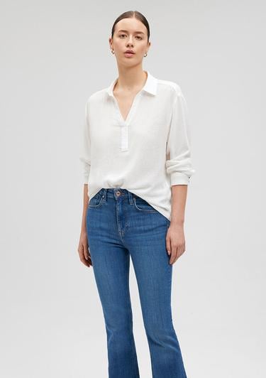  Mavi Örme Beyaz Bluz 1210797-70057