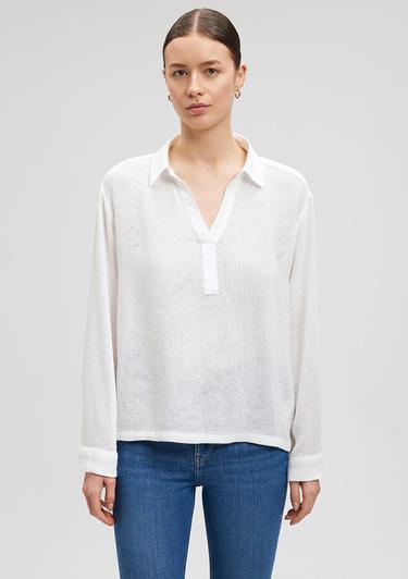  Mavi Örme Beyaz Bluz 1210797-70057