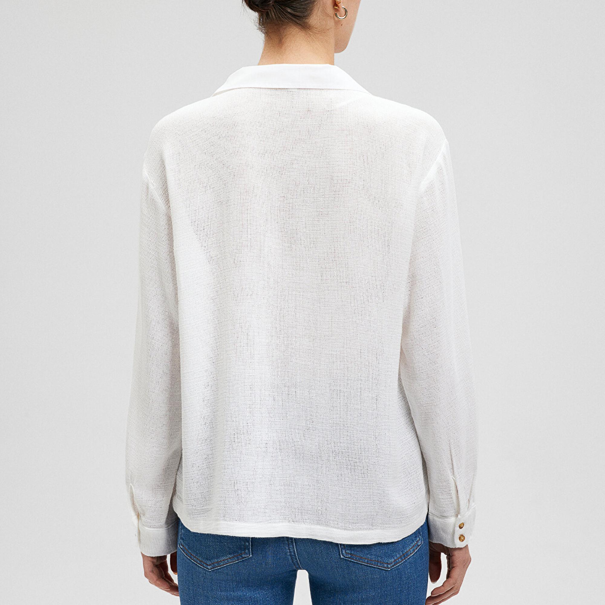 Mavi Örme Beyaz Bluz 1210797-70057