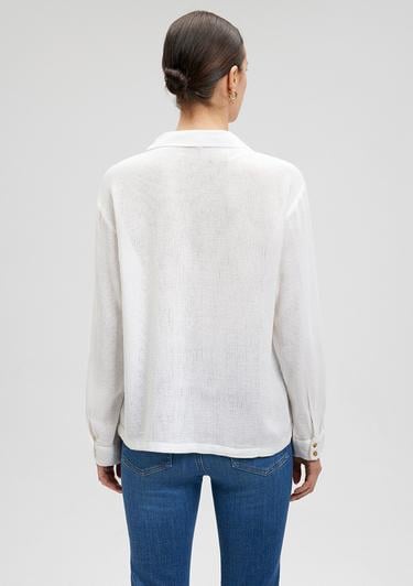  Mavi Örme Beyaz Bluz 1210797-70057