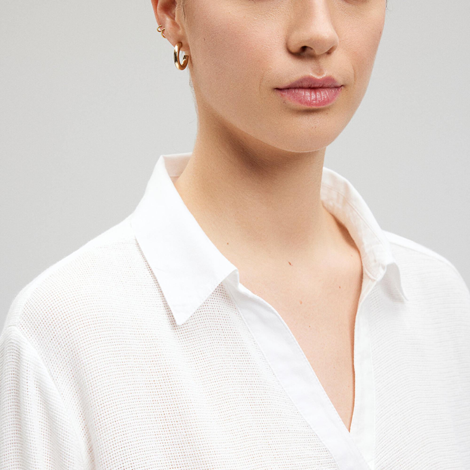 Mavi Örme Beyaz Bluz 1210797-70057