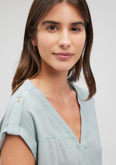  Mavi V Yaka Yeşil Bluz 122504-70108