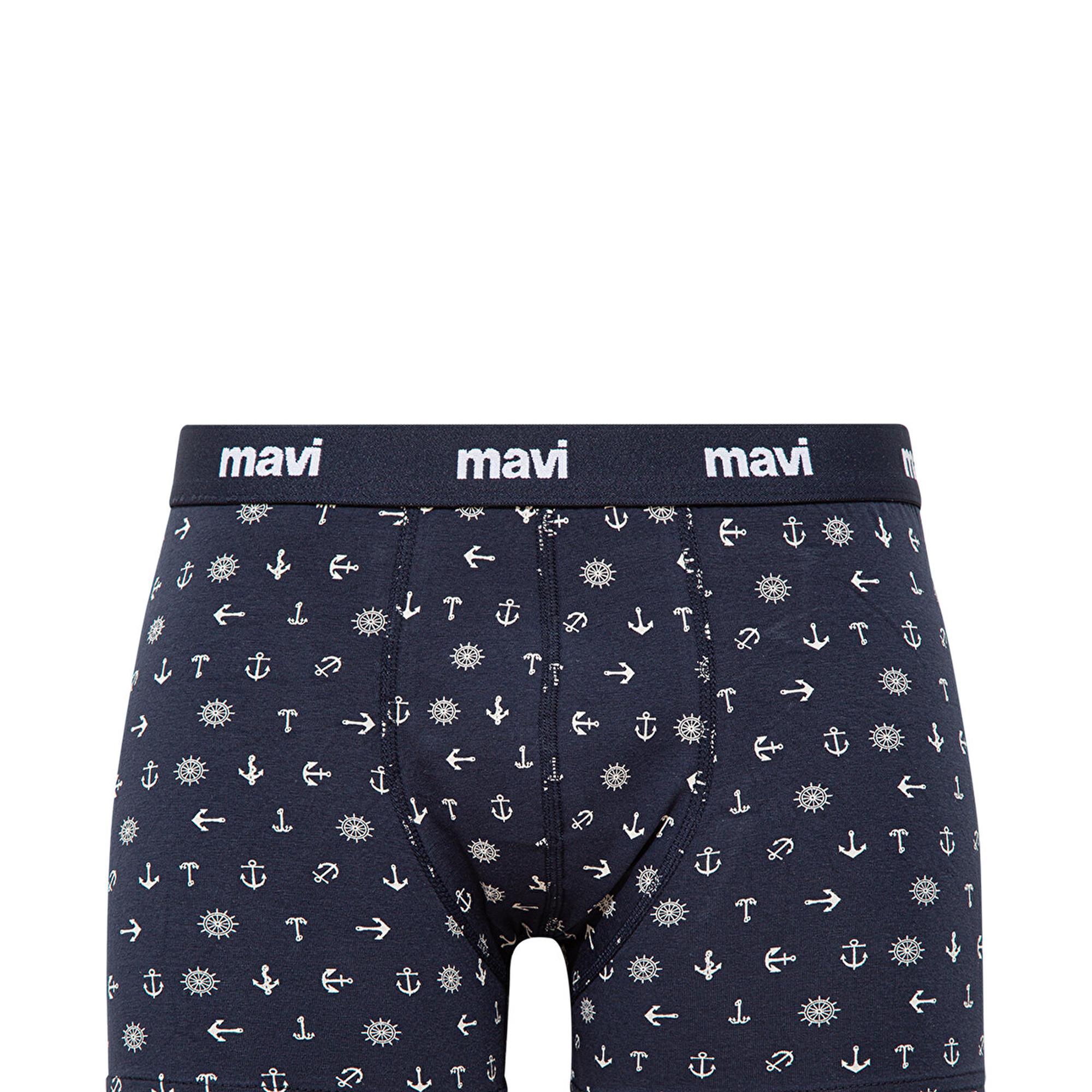 Mavi 3lü Baskılı Lacivert Boxer Seti 0911505-70490