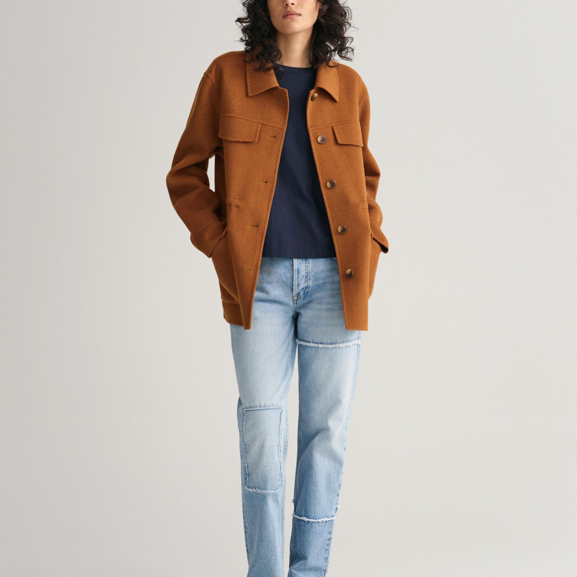 GANT Kadın Lacivert Regular Fit Bisiklet Yaka T-Shirt