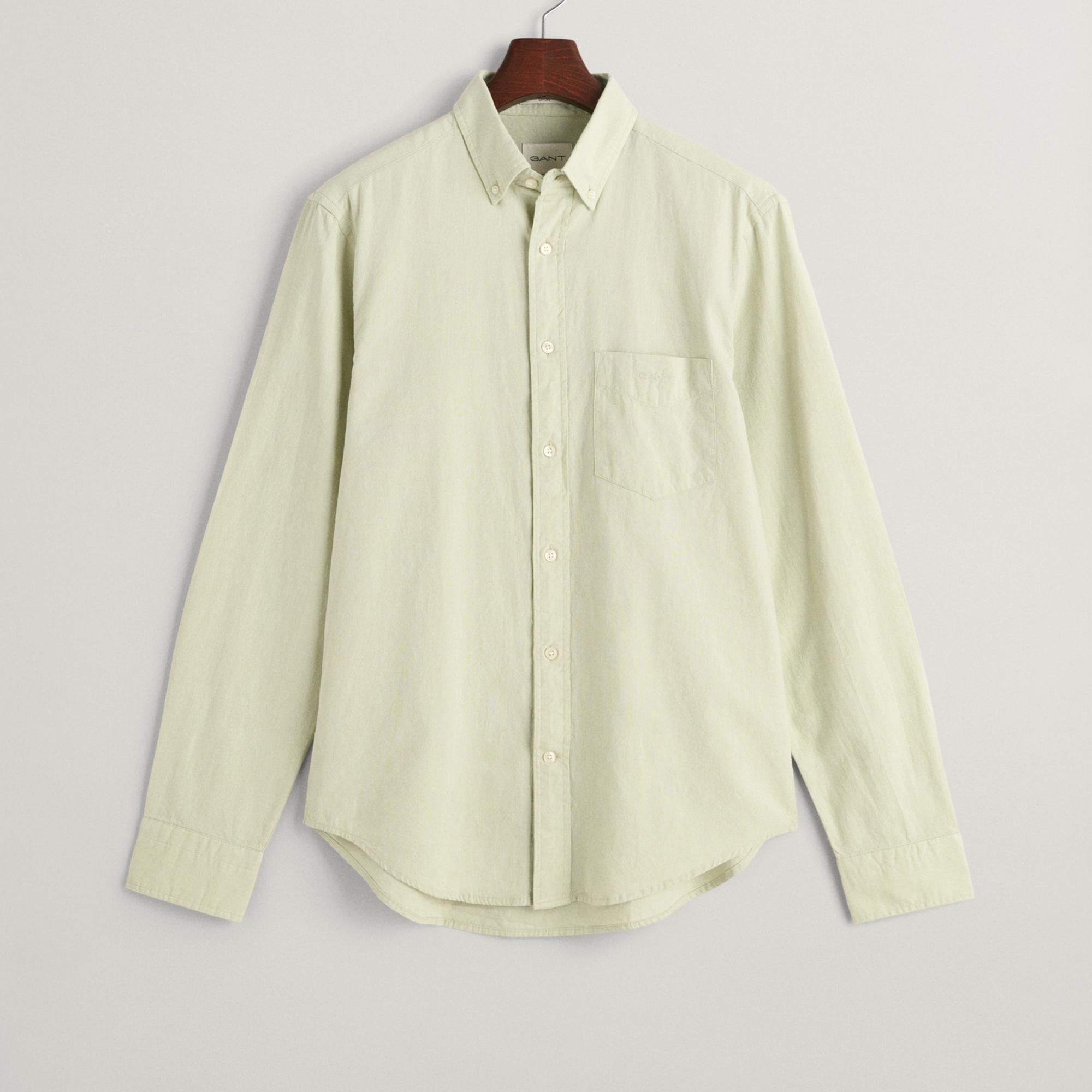 GANT Erkek Yeşil Regular Fit Düğmeli Yaka Oxford Gömlek