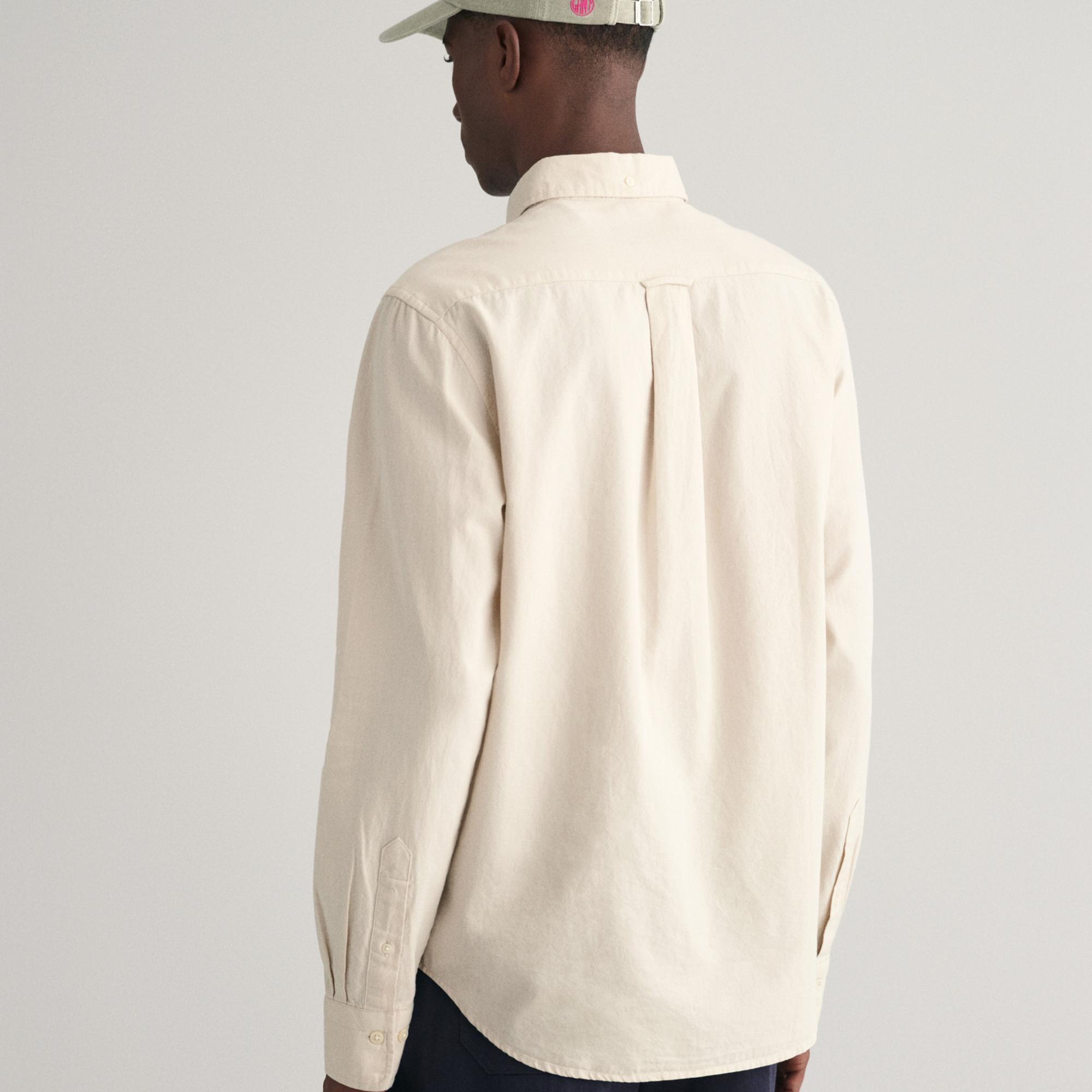 GANT Erkek Bej Regular Fit Düğmeli Yaka Oxford Gömlek