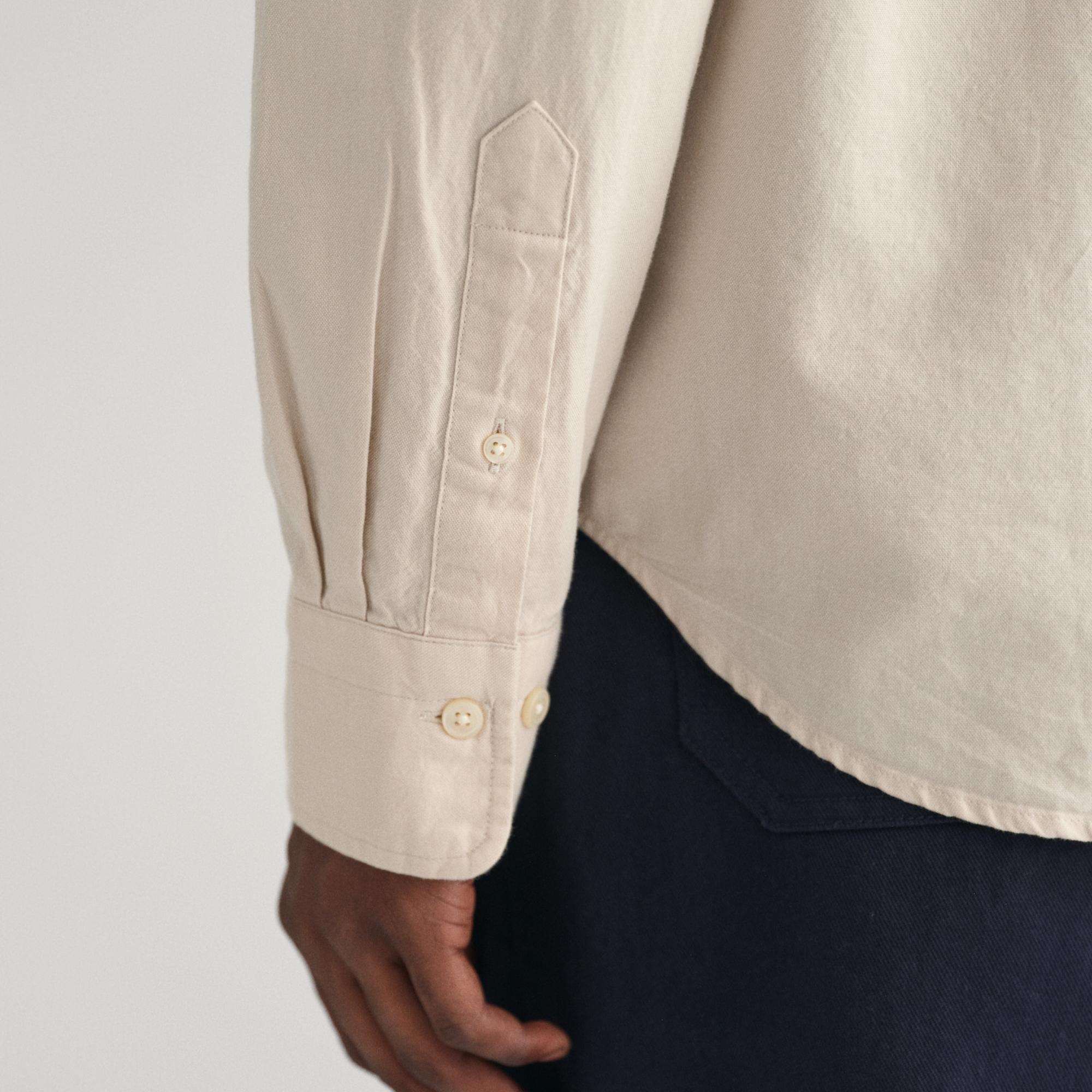 GANT Erkek Bej Regular Fit Düğmeli Yaka Oxford Gömlek