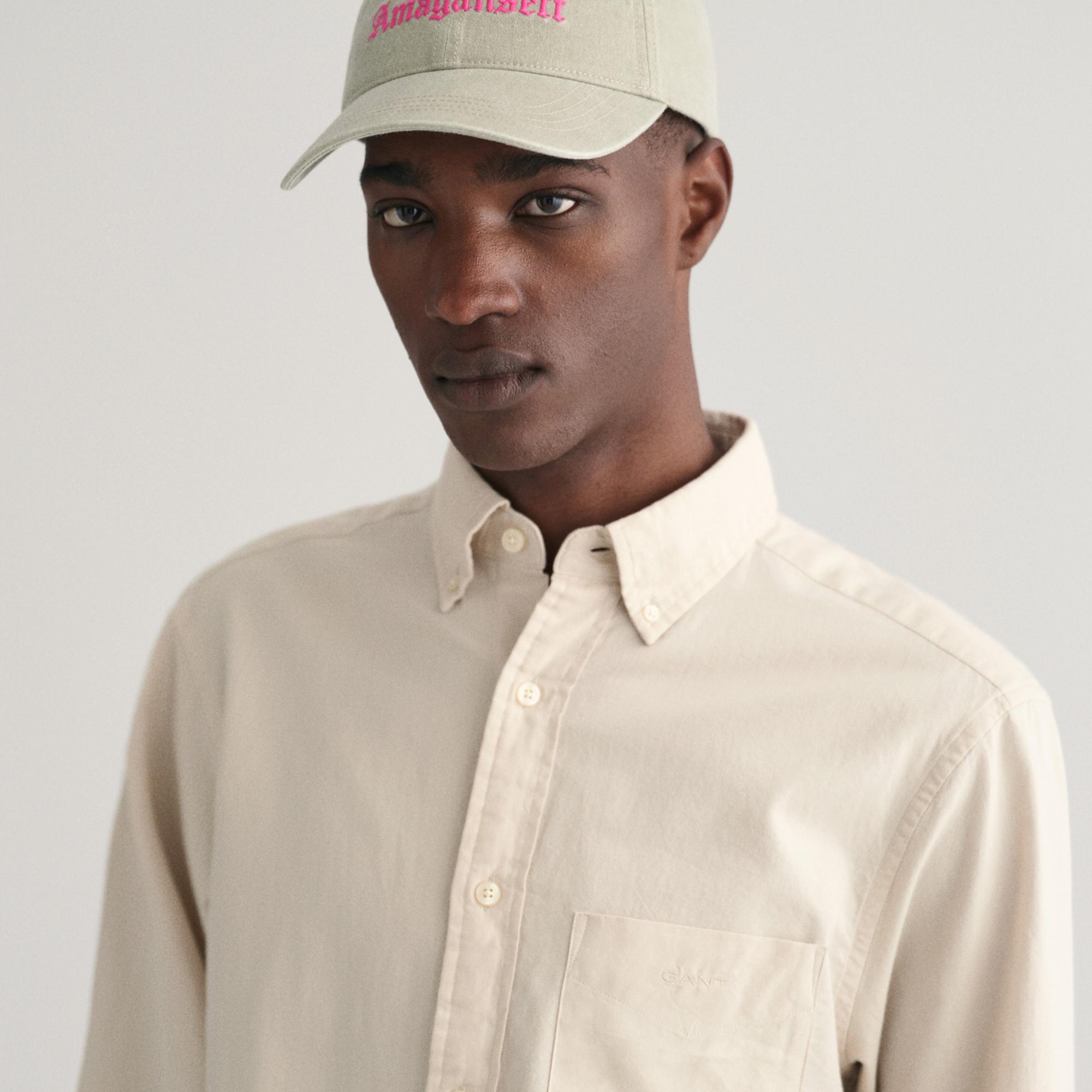 GANT Erkek Bej Regular Fit Düğmeli Yaka Oxford Gömlek