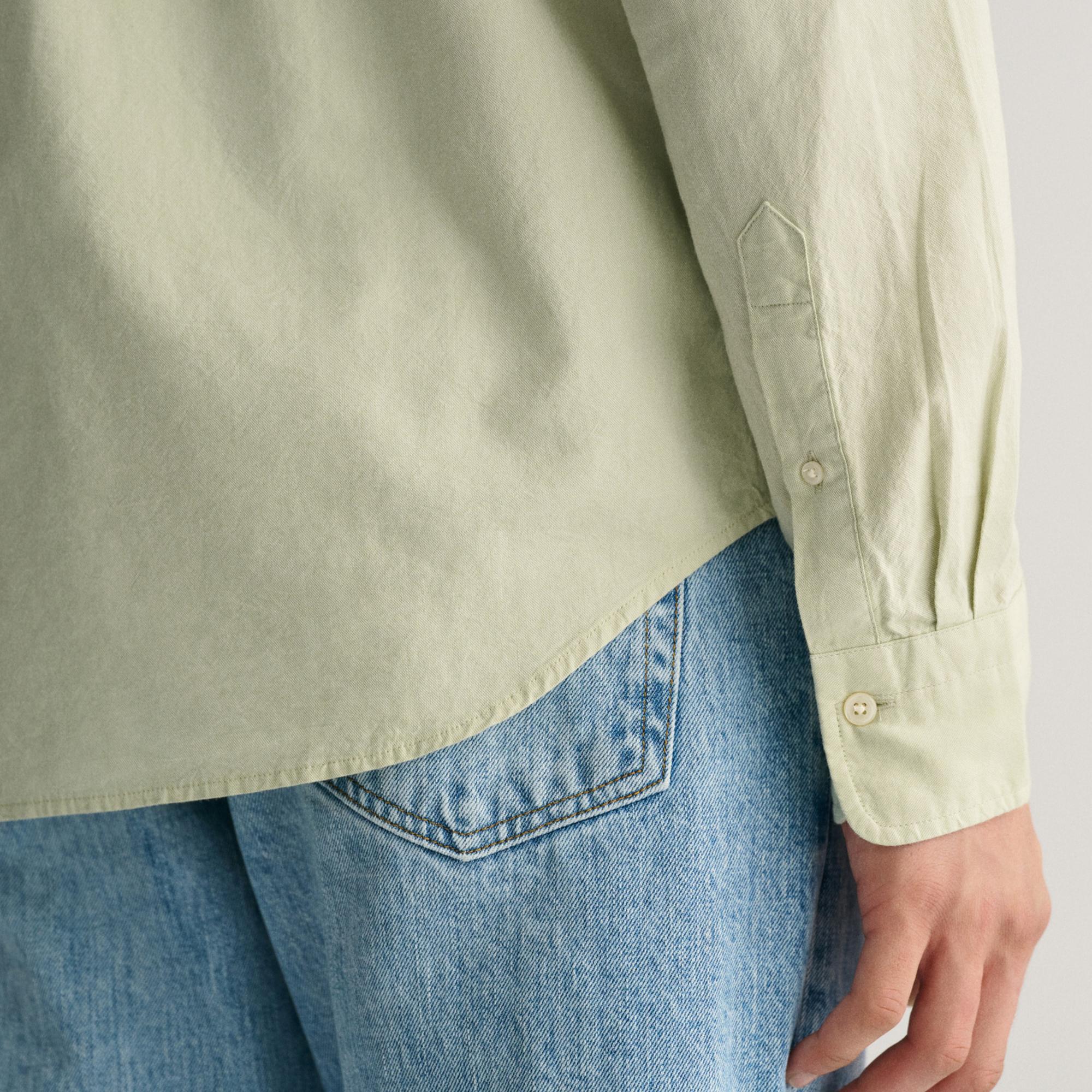 GANT Erkek Yeşil Regular Fit Düğmeli Yaka Oxford Gömlek