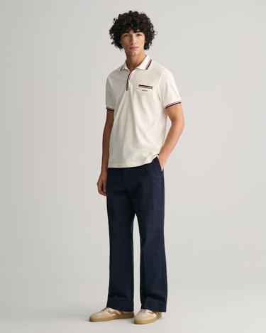  GANT Erkek Krem Regular Fit Çizgili Polo