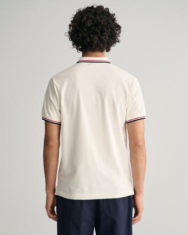  GANT Erkek Krem Regular Fit Çizgili Polo