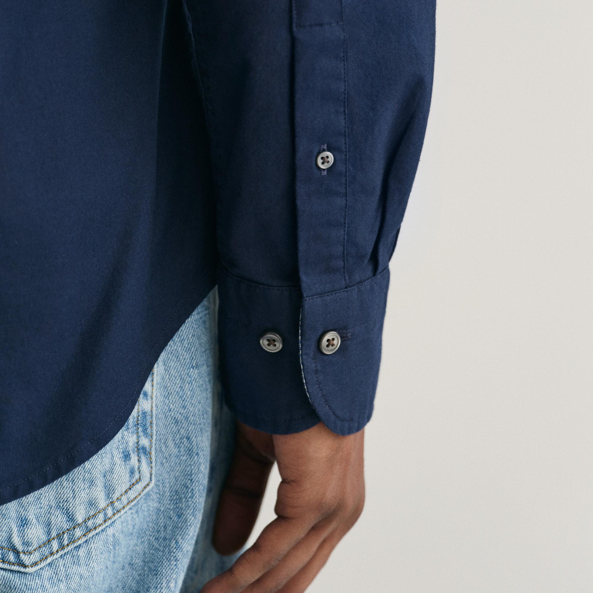 GANT Erkek Lacivert Slim Fit Düğmeli Yaka Gömlek