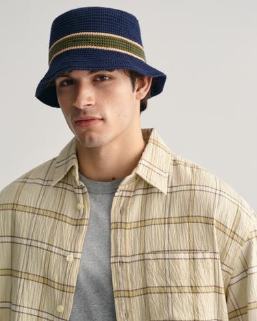  GANT Erkek Bej Oversize Fit Klasik Yaka Kareli Gömlek