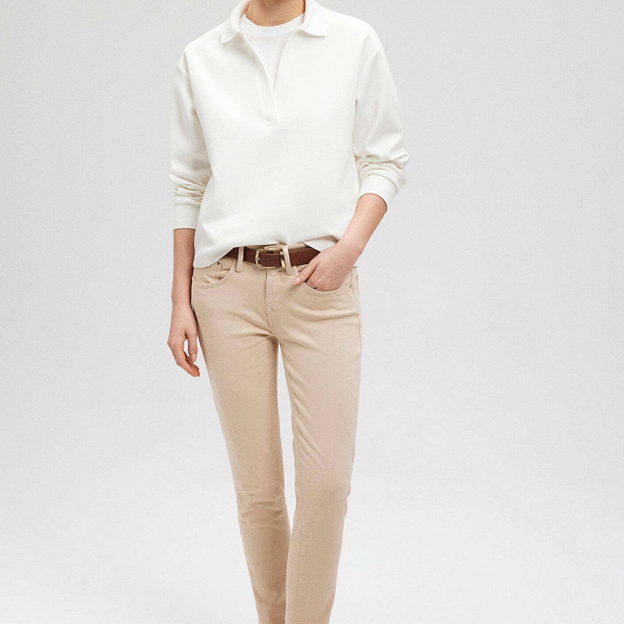 Mavi Ada Mavi Premium Krem Gabardin Pantolon 1020586447